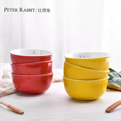 British Pidel Rabbit Japanese ceramic bowl set Creative 5 inch rice bowl eating bowl home noodle bowl