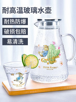 British Peter Rabbit glass kettle large capacity high temperature resistant thick hammer pattern household summer cold kettle set