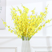 Dance Orange Simulation Flower Bouquet Plastic Flower Plurk Silk Flower Interior Decoration Flower Art for Living Room Butterfly Orchid