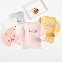 Baby coat for infants and young children wear long sleeve T-shirt spring and autumn cotton thin foreign base shirt 1-3 years old girl child