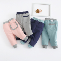 Male and female baby cotton outside wearing winter thick baby plus velvet cotton cotton pants 0-3 years old children Open File 2