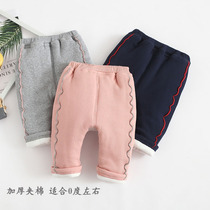 Winter baby cotton pants for infants and young children cotton warm pants big pp Haren pants 0-3 years old wearing butt pants 2