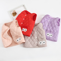 Baby cotton and velvet inside and outside wear baby waistcoat childrens vest in autumn and winter wear warm coat thick vest