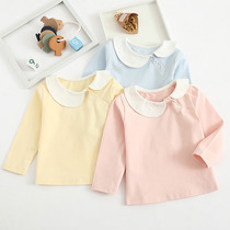 Infants and children cotton base shirt female baby wear long sleeve T-shirt little girl spring and autumn single coat doll shirt tide