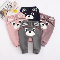 Male and female baby big pp pants for infants and young children wearing cotton butt pants 0-3 years old foreign wear 2 children Spring and Autumn Korean version