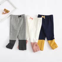 Female baby leggings cotton spring and autumn thin baby wear open trousers children 1-3 years old 2 foreign gas cartoon