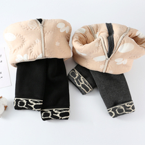 Baby silk cotton pants baby thick winter Cotton Girl Big pp butt open file warm leggings 1-4 years old