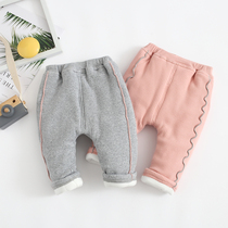 Baby cotton cotton pants infant open file thickened winter wear big pp girl 0-3 years old cotton butt pants Foreign Air 2