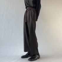 Leg length 10 high waist design sense ins Korean version trousers straight tube loose wide leg casual pants drop sense free ironing pants men