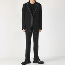 (N A)Suit jacket Mens Hong Kong style retro edging casual Korean version of Japanese loose trend suit suit trend