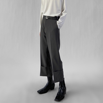 (N A)High-end sense of fried street trousers mens new trend straight pants loose nine-point casual pants mens trend