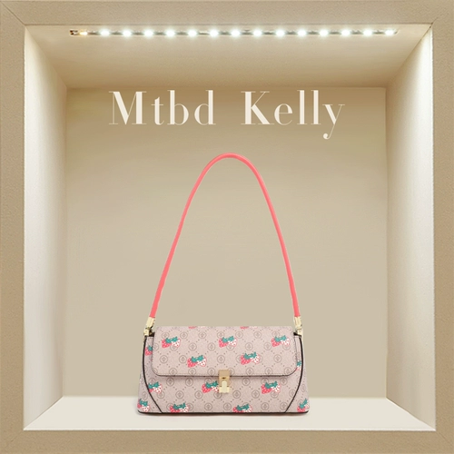 Сумка подмышку, клубника, сумка на одно плечо