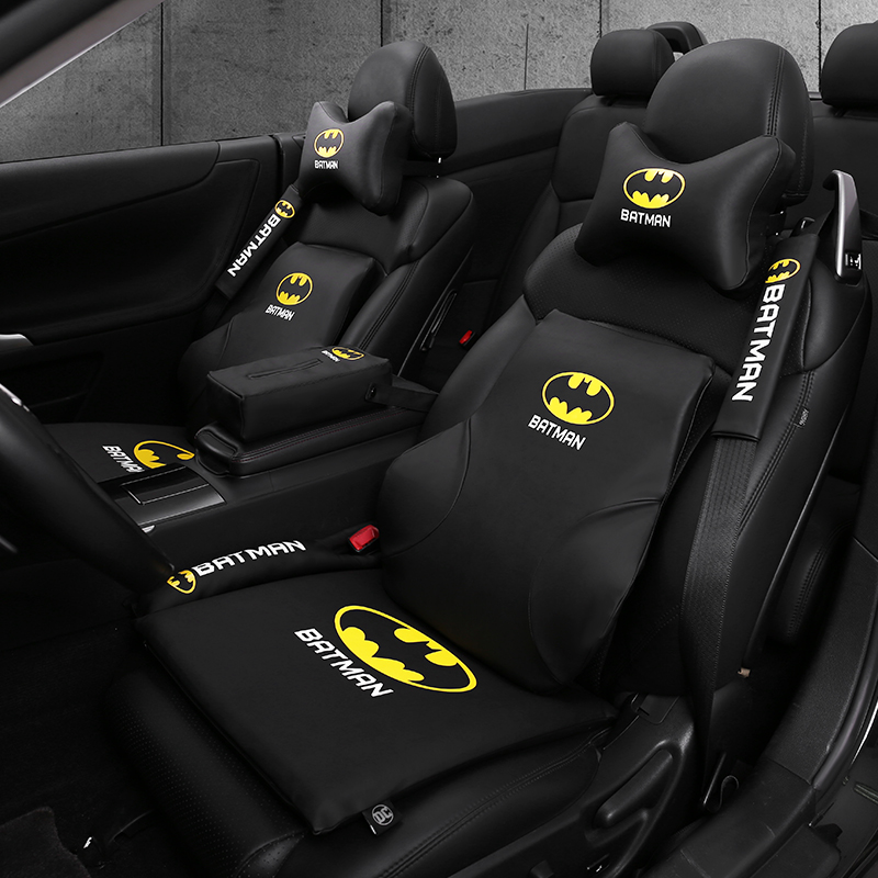 DC Batman Car Headrest Trendy Shoulder Pad Waist Tissue Box Set Personalized Car Interior Decoration