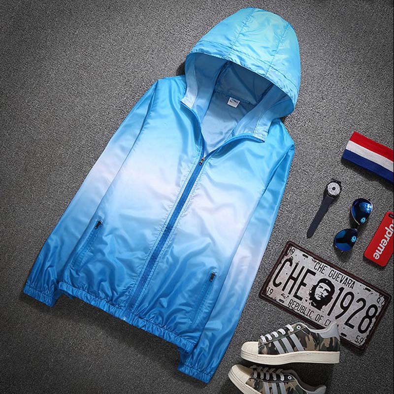 Every day special outdoor sunscreen clothes Ultra-thin breathable long version of men's and women's skin clothes Quick-drying couple sports windbreaker