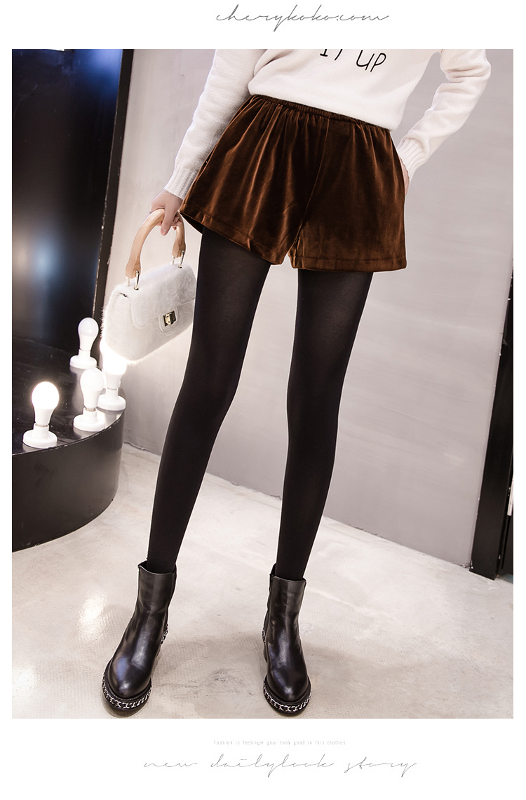 Quần short phân bón XL phụ nữ mặc 2018 mới thu đông và eo cao cạp cao quần legging ống rộng 200 kg quần sooc đẹp cho người béo