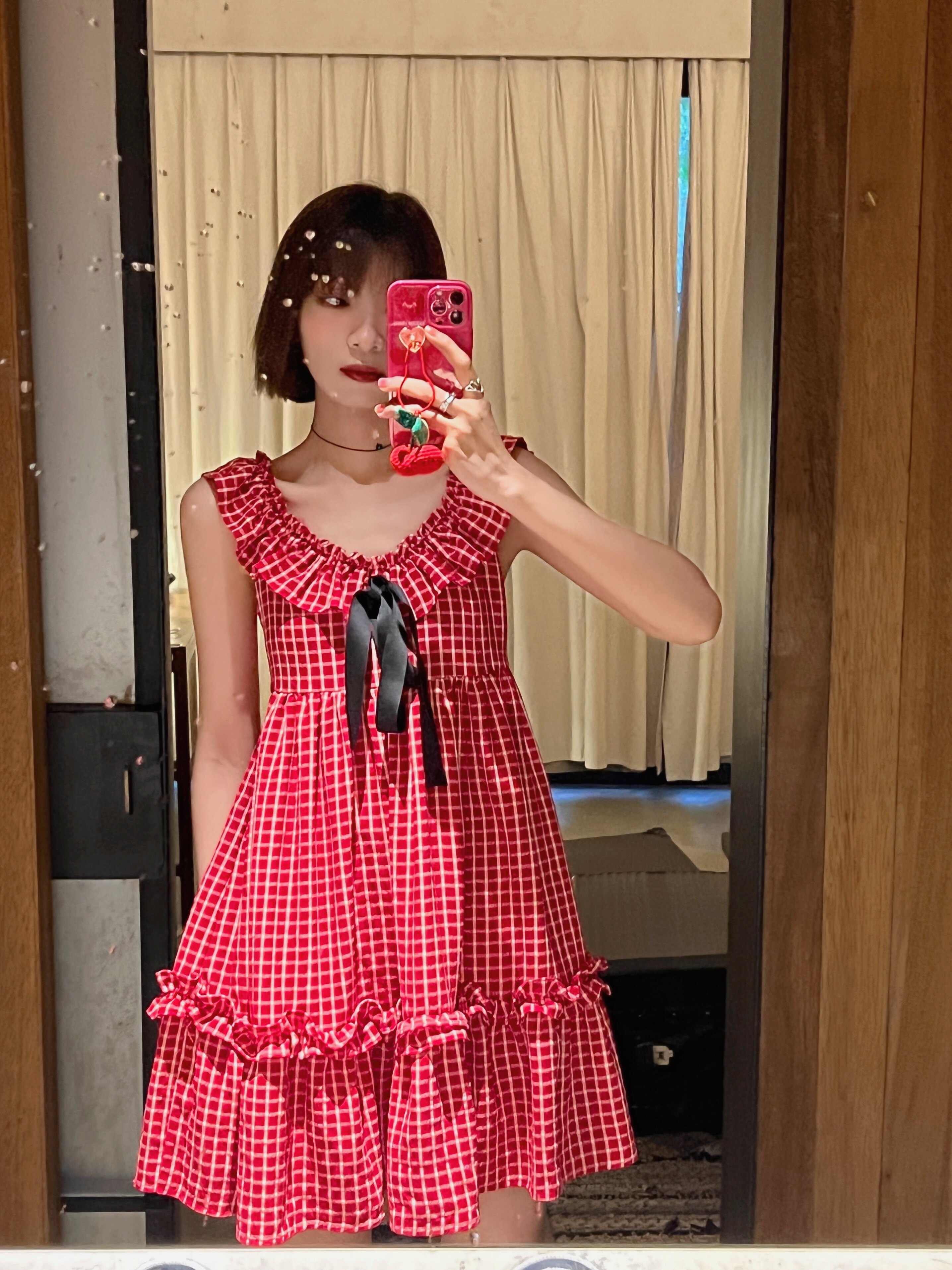 I have a cat outside Cute girly lace bow fluffy doll dress