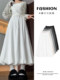White Knitted Glutinous Rice Flower Skirt for Women, Autumn 2025 New Style, High-Waisted Mid-Length A-Line Umbrella Skirt for Petite Figures