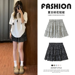 Korean-Style Black Floral Short Skirt for Women, Summer 2025 New Cake Skirt, Half Skirt, Petite A-Line Skirt, Midi Skirt