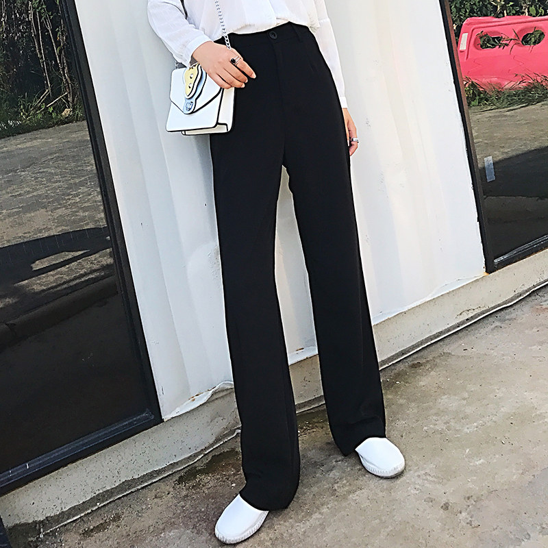 Vanging broadleg pants female 2019 new spring and summer straight tube high waist crash relaxed thin casual suit towing trousers
