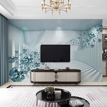 TV background film and television Wall decoration wallpaper simple modern fashion small apartment high grade 358d three-dimensional mural