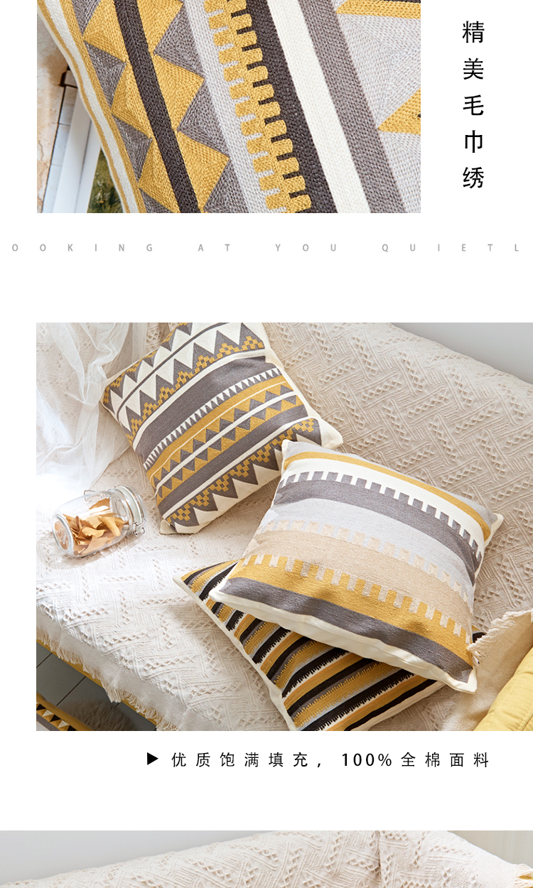 Phong cách Bắc Âu nhà vải cotton thêu loạt thêu vải gối cửa sổ gối trang trí gối gối đệm - Trở lại đệm / Bolsters gối tựa lưng sofa