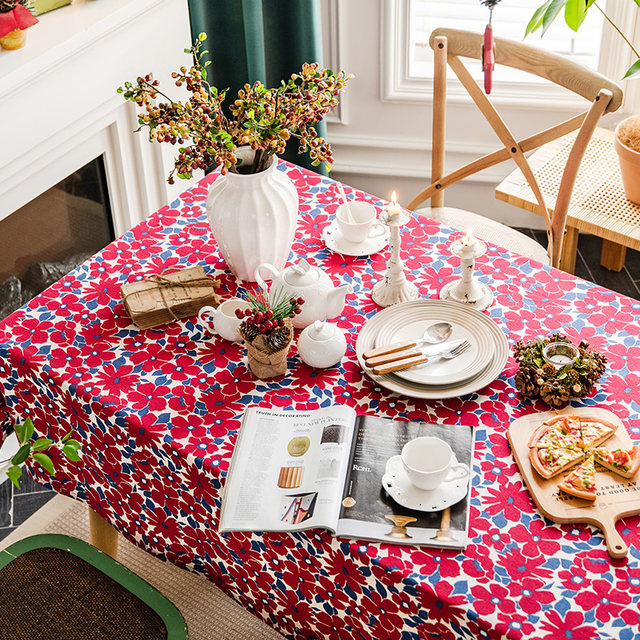 Manyuejia French retro tablecloth cotton and linen table cloth American bedside counter cloth rectangular coffee table ວັນນະຄະດີສິລະປະ