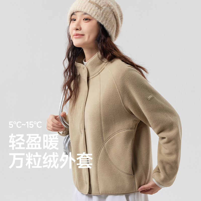 Jiaoxia Fleece Jacket for Women Pm028 Autumn and Winter Polar Fleece Casual Fleece Outdoor Windproof Jacket with Thin Lining