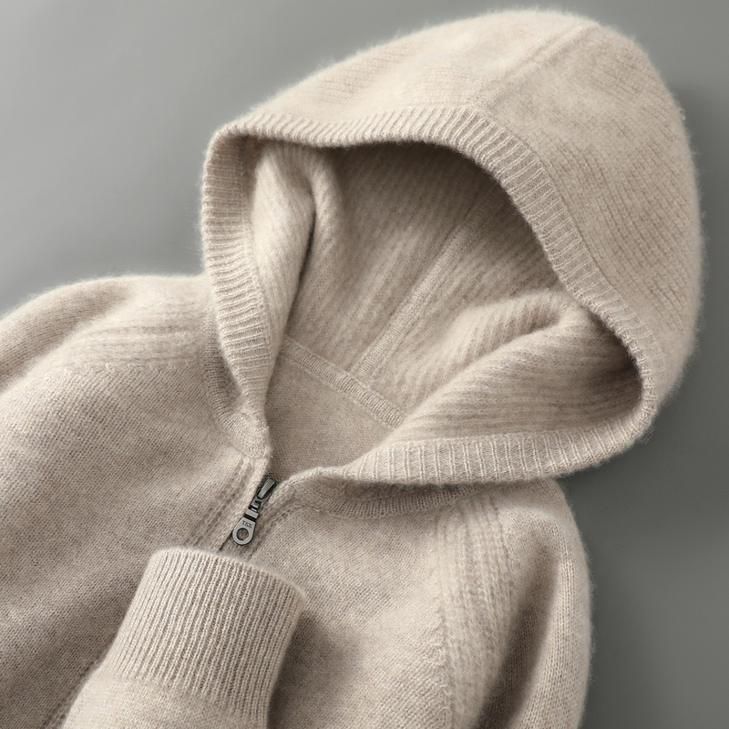 100% Pure Wool Cardigan Men's Zip-Up Knit Cardigan Jacket Men's Autumn and Winter Thickened Casual Hooded Sweater Jacket 100% Pure Wool Cardigan Men's Zip-Up Knit Cardigan Jacket Men's Autumn and Winter Thickened Casual Hooded Sweater Jacket