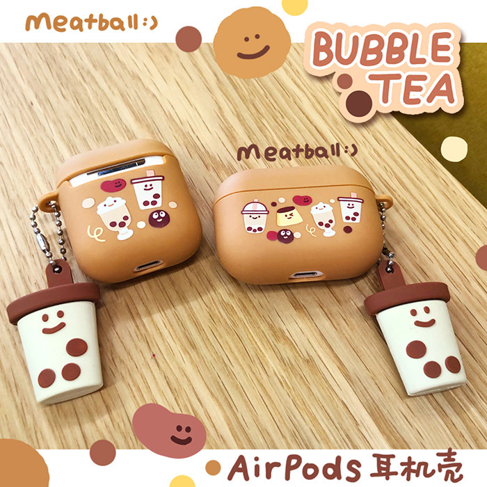 Meatball Original Apple Earphone Shell Protective Cover Milk Tea Series Silicone Pendant Pendant