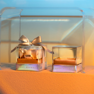 Прозрачная акриловая подарочная коробка на день Святого Валентина, со снежинками