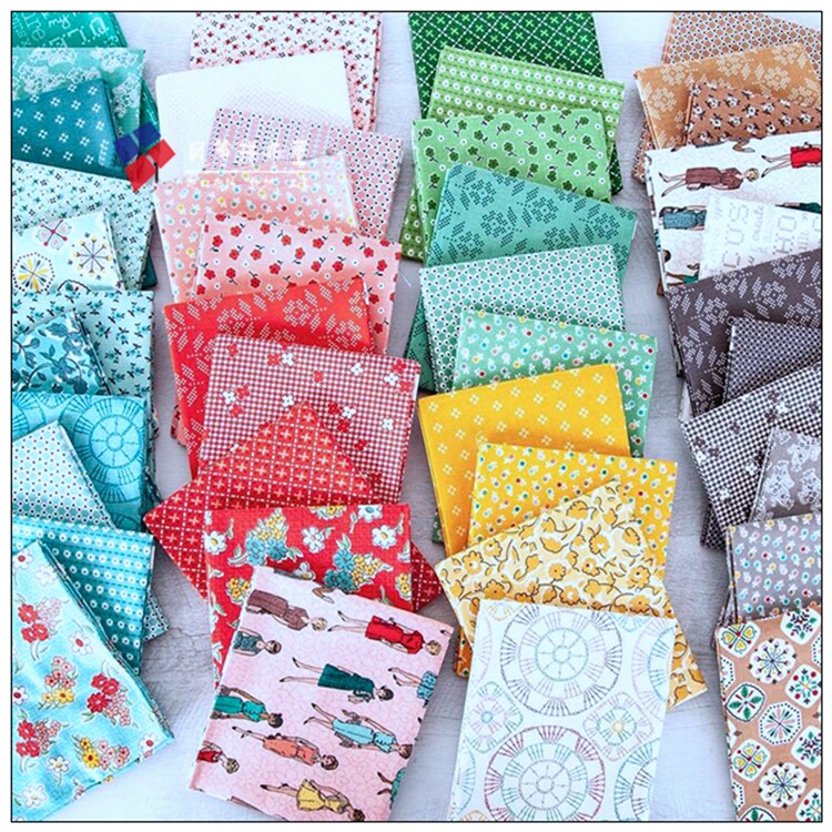 Special offer imported printed cotton cloth from the United States - Stitch design 44 color cloth group and 11 color matching base cloth