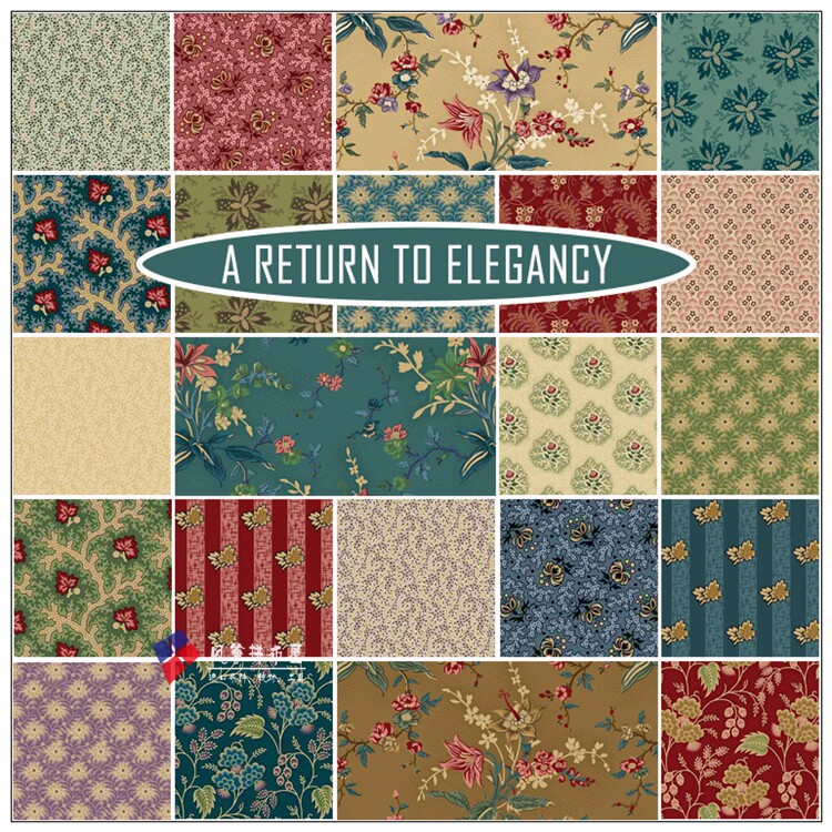 American imported cotton-A Return to Elegancy retro color piece fabric fabric of 22 colors