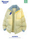 WASSUP DOZEN cotton coat couple's model thickened 2025 new fake two-piece stitching contrasting color bread jacket for men