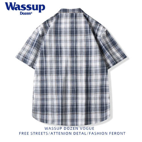 WASSUP DOZEN Летняя трендовая дышащая рубашка для отдыха, короткий рукав, подходит для подростков