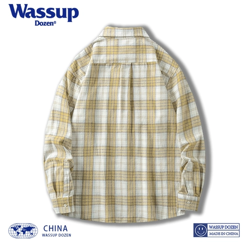 WASSUP DOZEN Синяя рубашка, весенний лонгслив для отдыха, хлопковая тонкая куртка, оверсайз