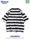 Wassup Dozen Black and White Striped Short-Sleeve T-Shirt for Men 2025 New Model Youth Trendy Brand Crew Neck Heavyweight