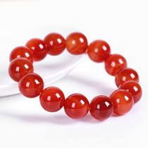Natural ice species chalcedony bracelet female mens model fortune Jade Buddha beads to keep safe this year red agate bracelet