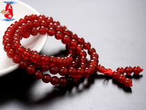 Brazil natural ice red and black chalcedony agate multi-ring bracelet sweater chain necklace female male 108 necklace