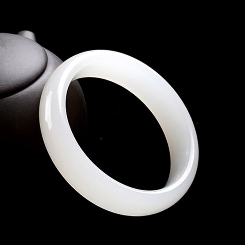 Natural Kunlun Mountain A quartz rock white jade bracelet Outer cover material White jade female sheep fat mountain material special price