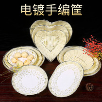 Plated edge imitation rattan food basket Popcorn basket French fries basket hot pot vegetable basket fruit basket snack basket cake basket basket basket basket
