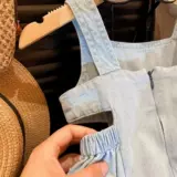 Дизайнерский летний детский тонкий джинсовый наряд маленькой принцессы, тренд сезона, эффект подтяжки