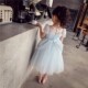 Aisha princess dress summer new girls super foreign style mesh dress children's fluffy dress baby skirt