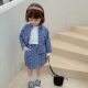 Girls' Western-style denim suit 2022 spring new Korean version children's jacket skirt little girl spring fashion trend