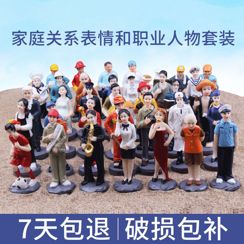 Psychological sand table sand set cake decompression catharsis children's toys miniature model ornaments family relationship figures