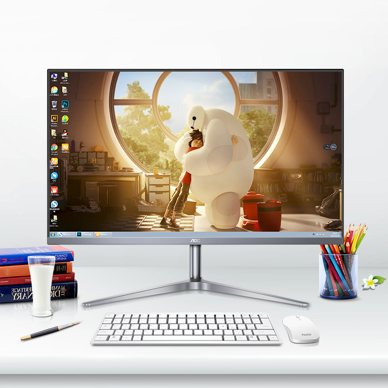 AOC monitor 24 inch I2489vxh ultra-thin HD IPS borderless LCD desktop computer screen 23 display eye protection ultra-thin narrow edge ps4 notebook external HDMI 22