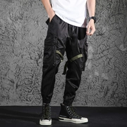 Mùa hè yếm nam thủy triều thương hiệu đa túi phần mỏng chức năng quần quần paratrooper hip-hop chín quần harem quần chùm quần