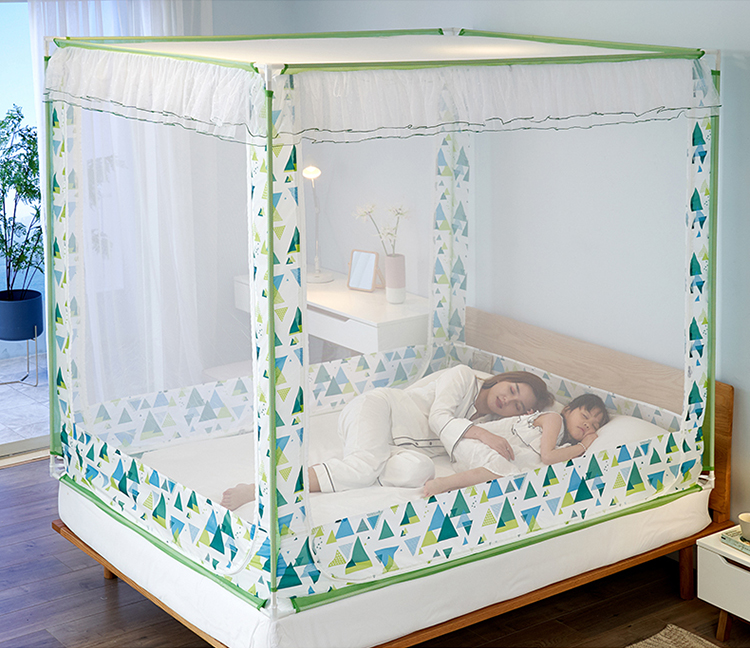 Loại giường mới cho trẻ em chống rơi yurt mùng lưới kéo hộ gia đình 1,5 m 1,8m giường miễn phí lắp đặt - Lưới chống muỗi màn bung gấp gọn