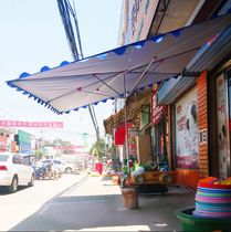 Outdoor storefront shops inclined umbrellas square umbrellas six-bone inclined umbrellas large umbrellas courtyard steel pipe umbrellas