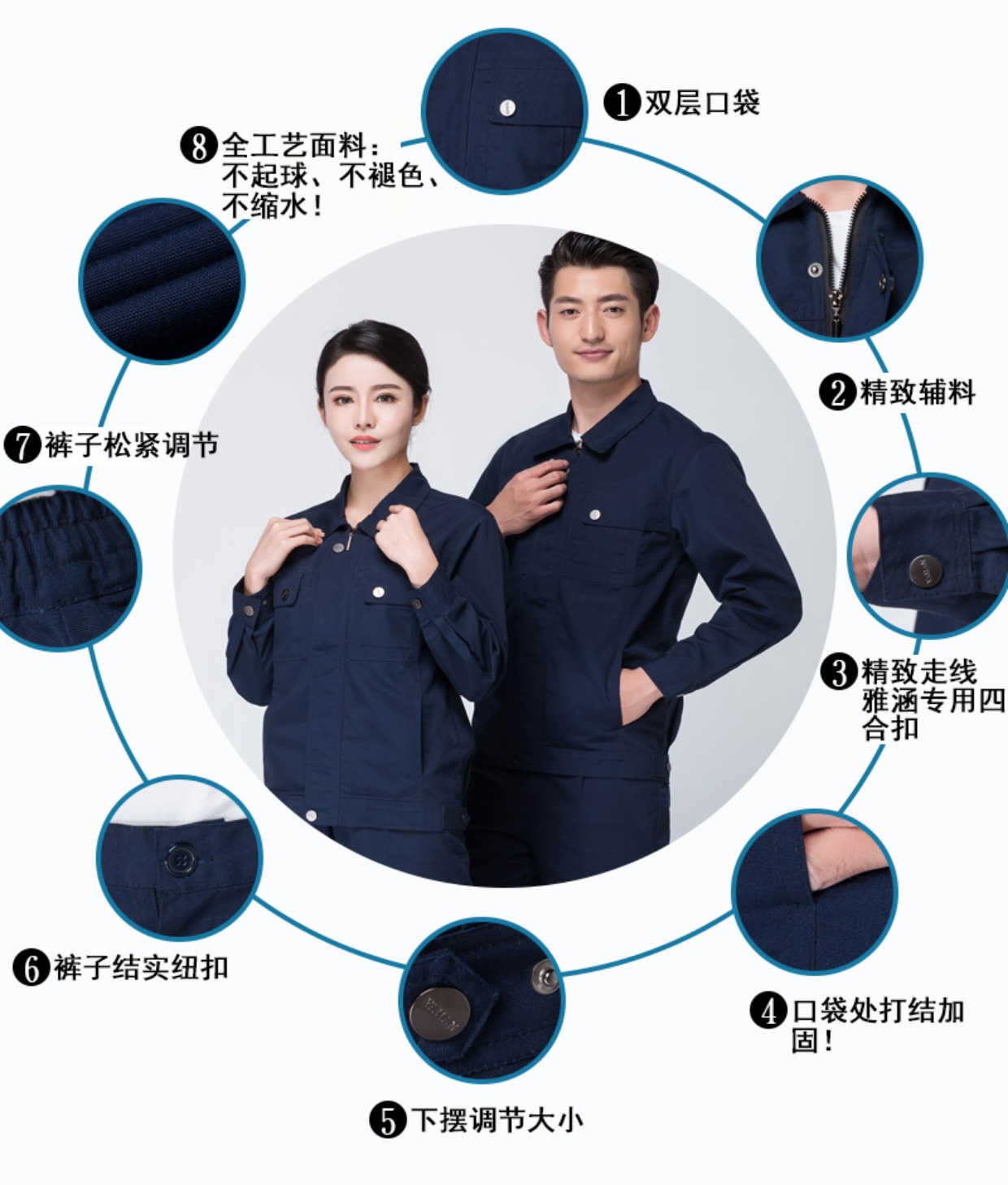 Quần yếm mùa xuân và mùa thu phù hợp với nam dài tay chống mài mòn bảo trì cơ khí dịch vụ sửa chữa ô tô xưởng xưởng may quần áo nhân viên dịch vụ bảo hiểm lao động quần bò nam