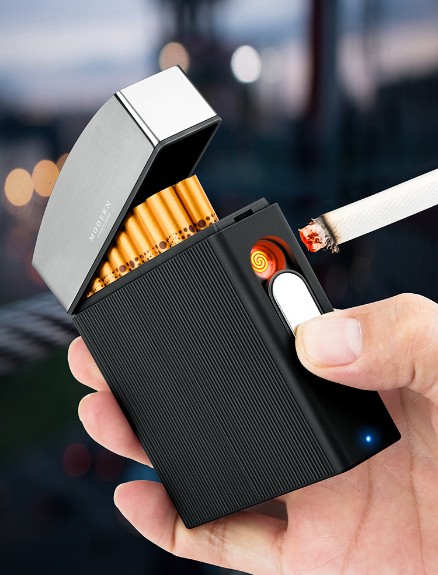 German MODERN cigarette case lighter integrated charging 16 20 loaded with portable ultra-thin incense box for men's gifts